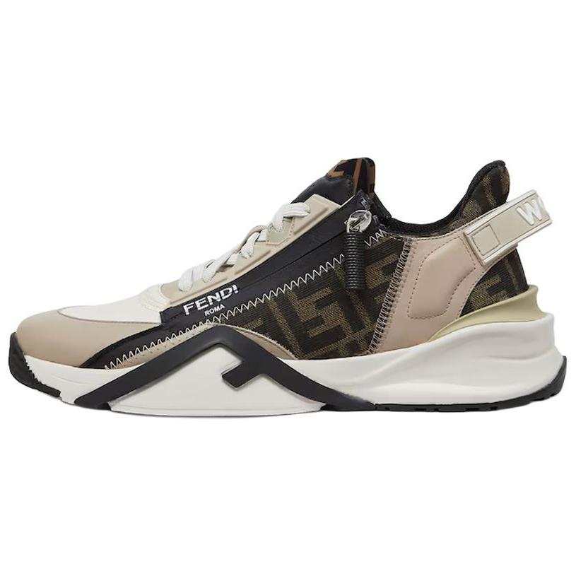 FENDI Flow Ff Jacquard Lace Up Sneakers
