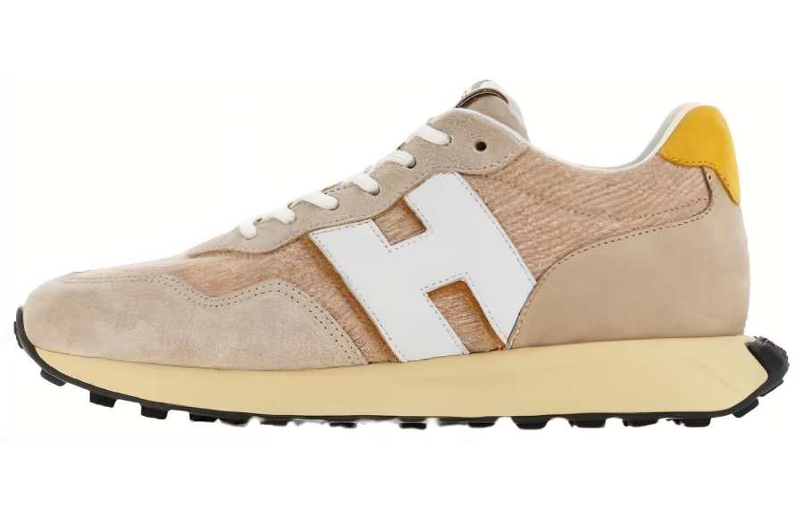 HOGAN H601 Leather Casual Shoes Men's Beige Yellow