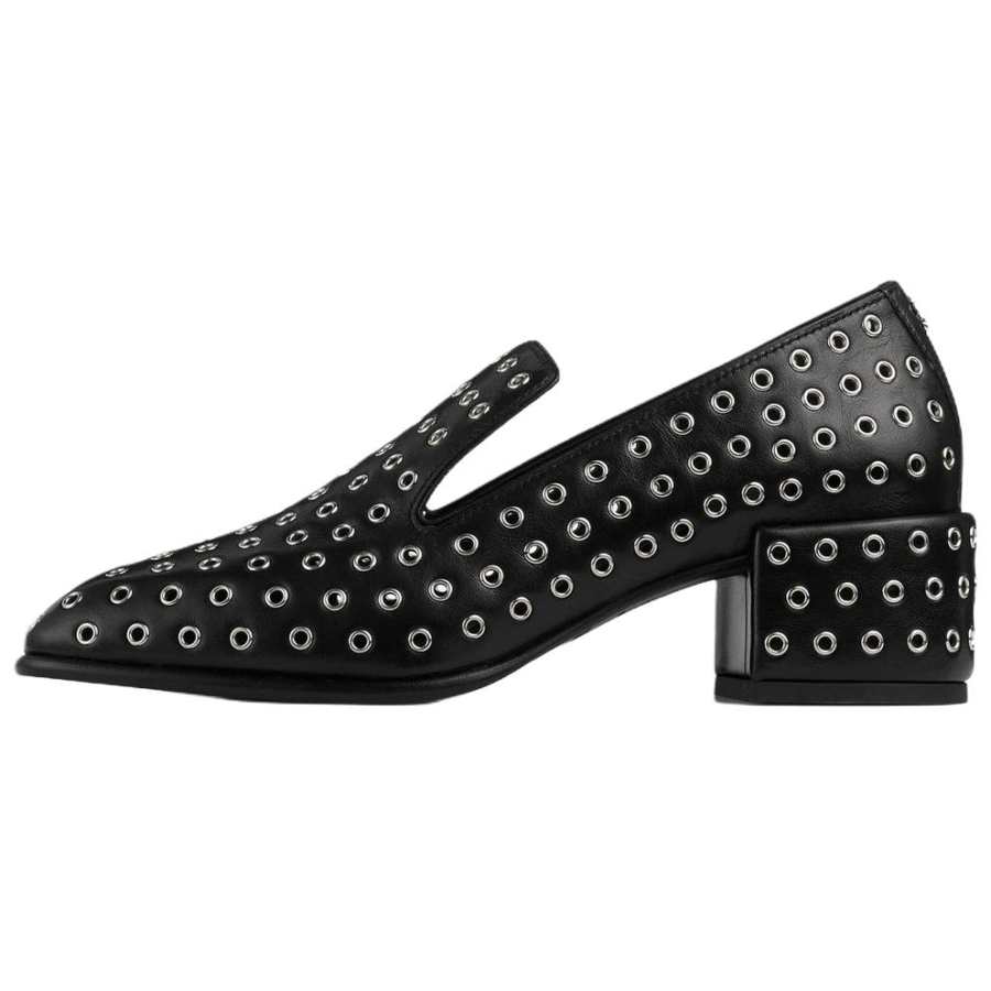 Jimmy Choo ELIOT Leather Casual Shoes 4.5cm Women's Black & Silver