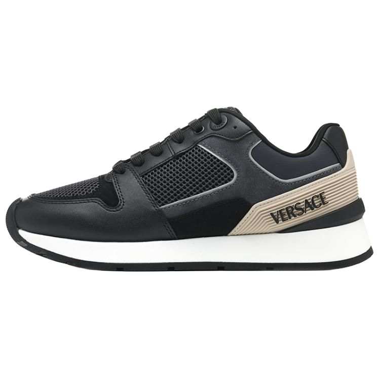 VERSACE VERSACE Leather Low top Casual Shoes Men's Black