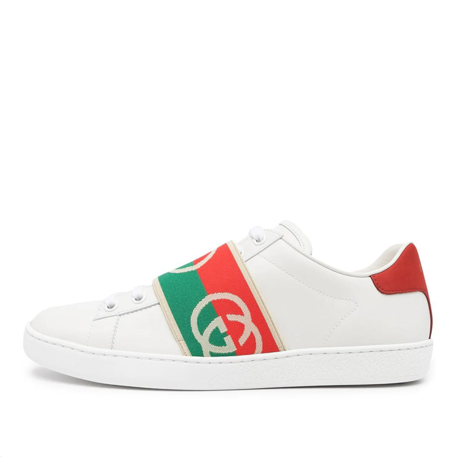 GUCCI Gucci Ace Elastic Web 'Interlocking G - White Red Green'