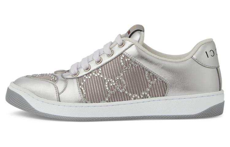 Gucci Wmns Screener 'GG Crystals - Silver' Women's