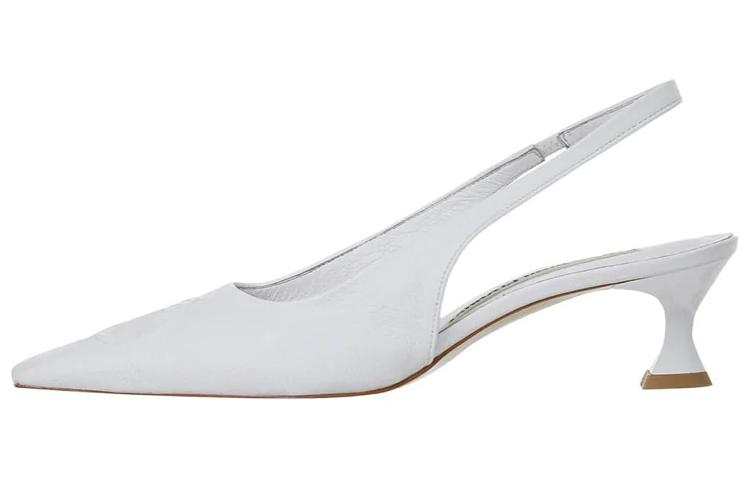 OPENyy OPENyy Leather Chunky Heel High Heels Women's White