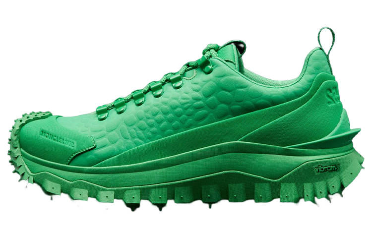 Moncler Nylon Lace Up Low top Sports Casual Shoes Men's Green