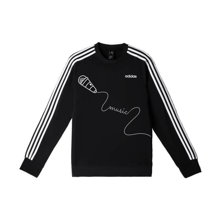 Adidas Adidas Sweatshirts Men's Black Crew Neck Moderate Regular