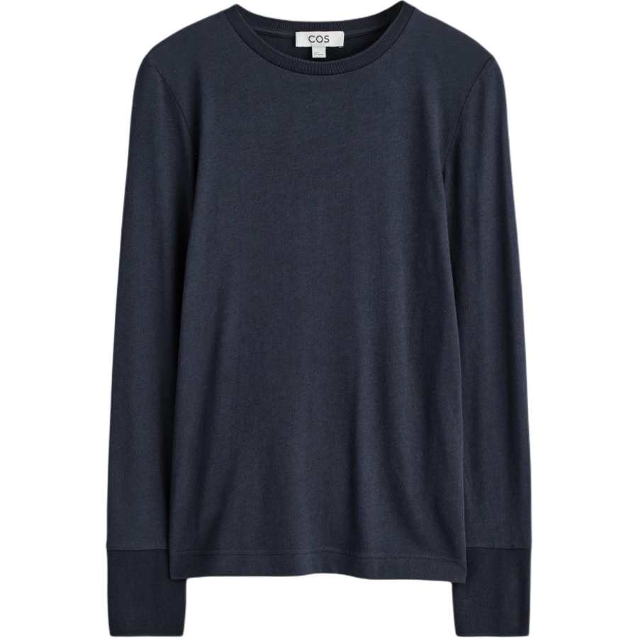 COS T Shirts Women's Dark Blue Crew Neck Moderate