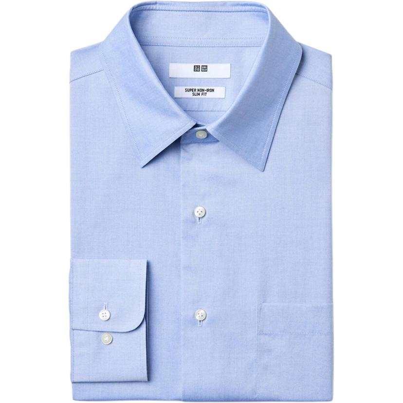 UNIQLO Shirts Men's Light Blue Pointed Collar Moderate