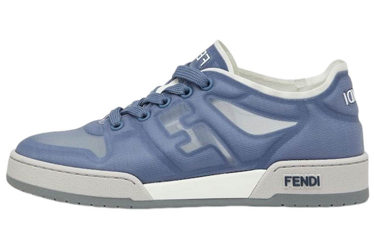FENDI Match Mesh Lace Up Low top Stylish Skateboarding Shoes Women's Blue