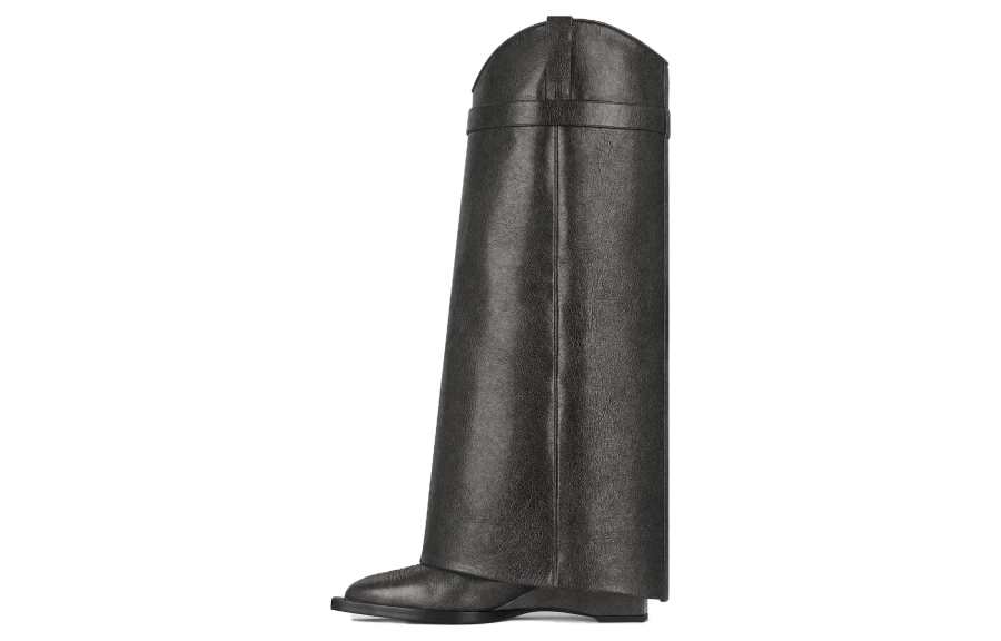 Givenchy Givenchy Shark Lock Leather Knee high Boots 6CM Women's Black