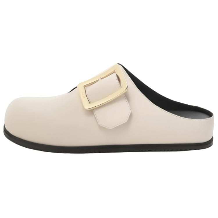 BALLY Closed Toe Slippers, Birkenstock Shoes Women's Ivory White