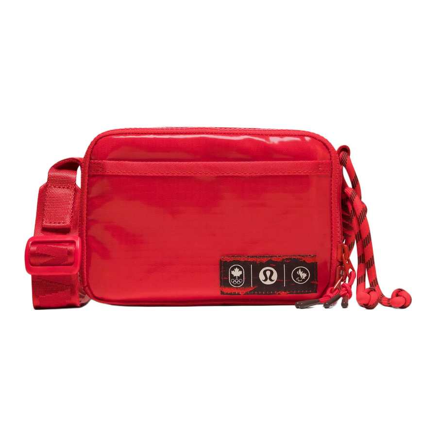 Lululemon Team Canada Thermoplastic Polyurethane Bonded With Polyester Crossbody Bags Unisex Red