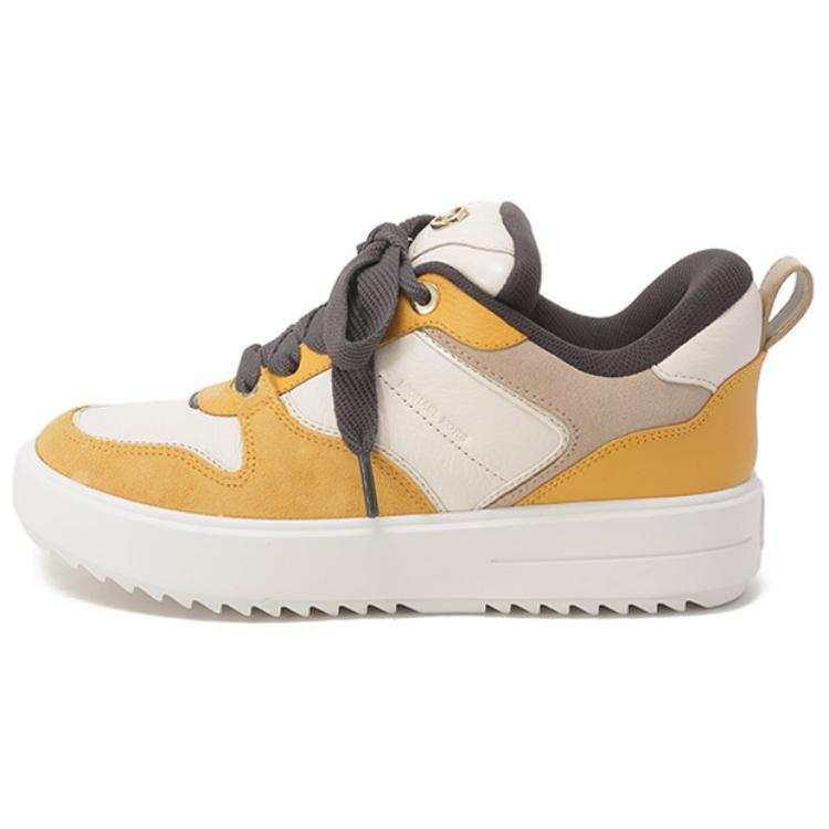MICHAEL KORS Rumi Skateboard Shoes Women's White Yellow