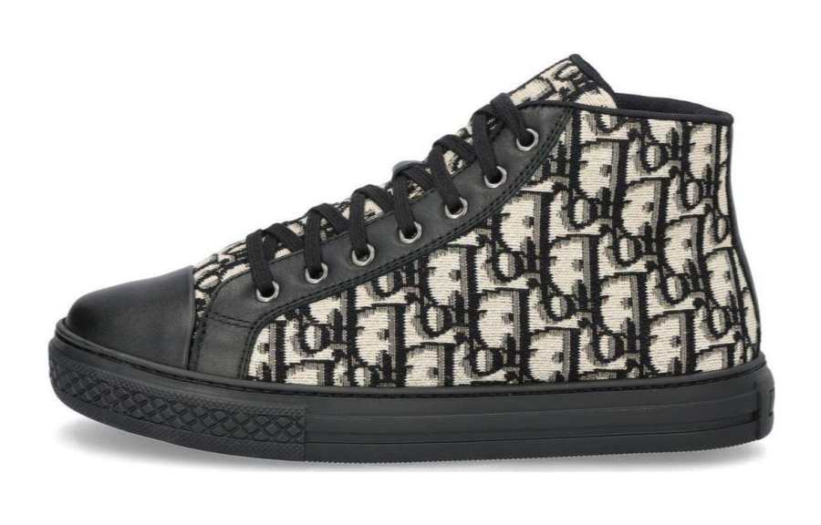 DIOR High top Kids' Skateboarding Shoes Black Beige Kids'