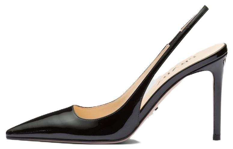 PRADA PRADA Patent Leather Slim Heel High Heels 9.5cm Women's Black