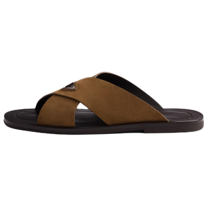 PRADA PRADA Slide Slippers Men's Brown