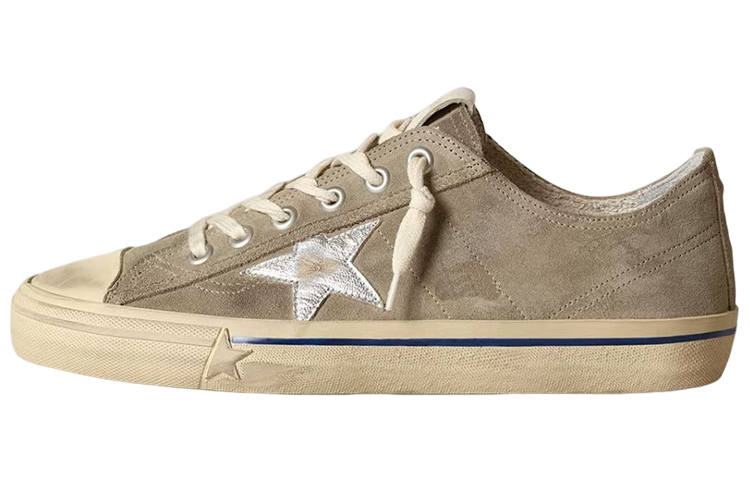 Golden Goose V Star Low top Skateboard Shoes Men's Dove Gray Distressed