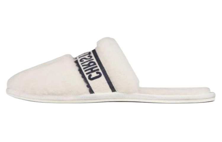 DIOR Chez Moi Closed Toe Slippers Women's White Black