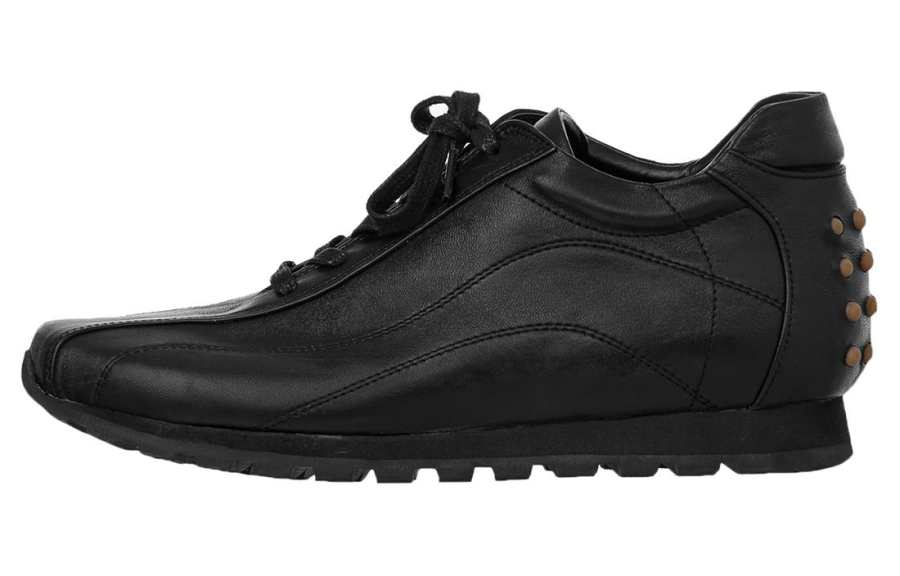 OPENyy Leather Low top Casual Shoes Women's Black