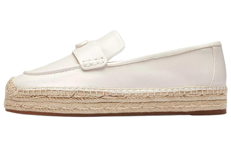 COACH Camila Leather Loafers 3cm Women's White