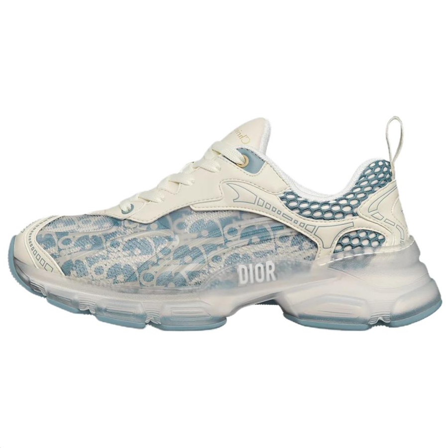DIOR Vibe Oblique Calfskin Low top Casual Shoes Women's Light Blue