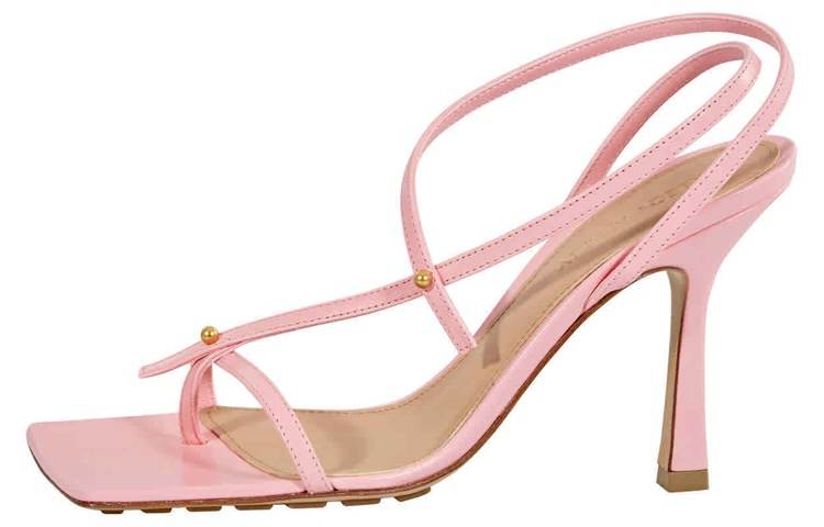 Bottega Veneta Stretch Leather One Strap Sandals 9cm Women's Pink
