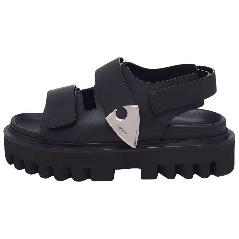 Alexander McQueen Parachute One Strap Sandals 5CM Women's Black