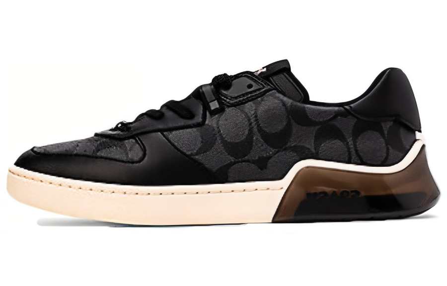 COACH CitySole Low top Stylish Skateboarding Shoes Men's Black Beige White
