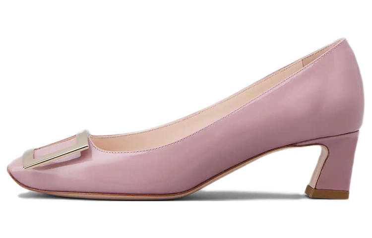 Roger Vivier Trompette Metal Buckle Chunky Heel High Heels Women's Purple