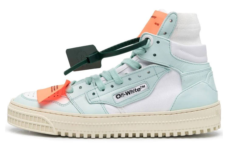 OFF-WHITE OFF WHITE Leather Abrasion Resistant Abrasion Resistant High top Casual Shoes Women's Blue