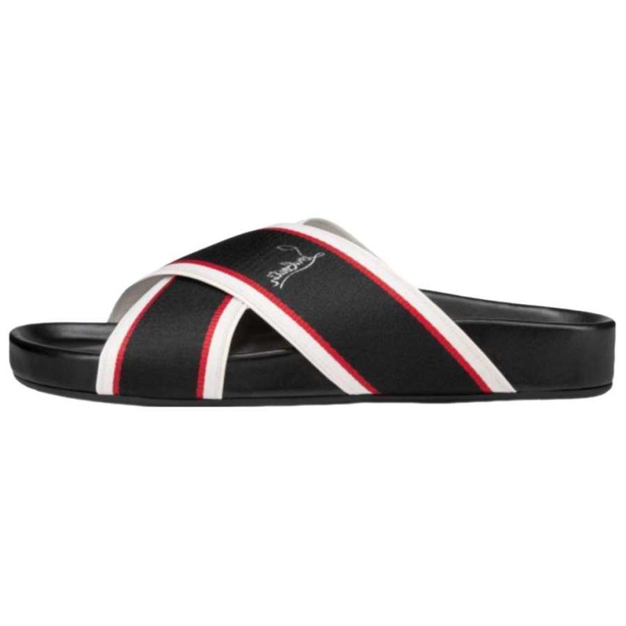Christian Louboutin CL Slide Slippers Men's Black Red White