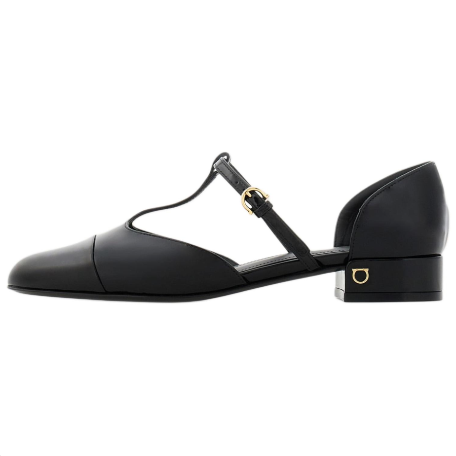 FERRAGAMO Patent Leather Casual Shoes 2cm Women's Black