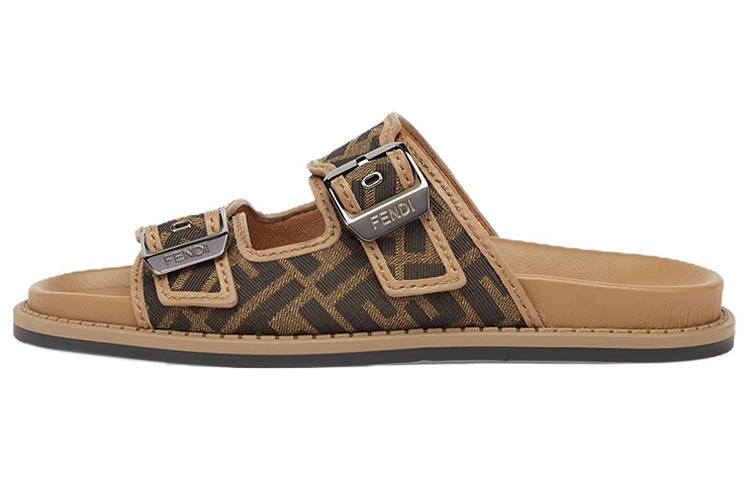 FENDI FENDI Monogrammed Strap Buckled Sandals