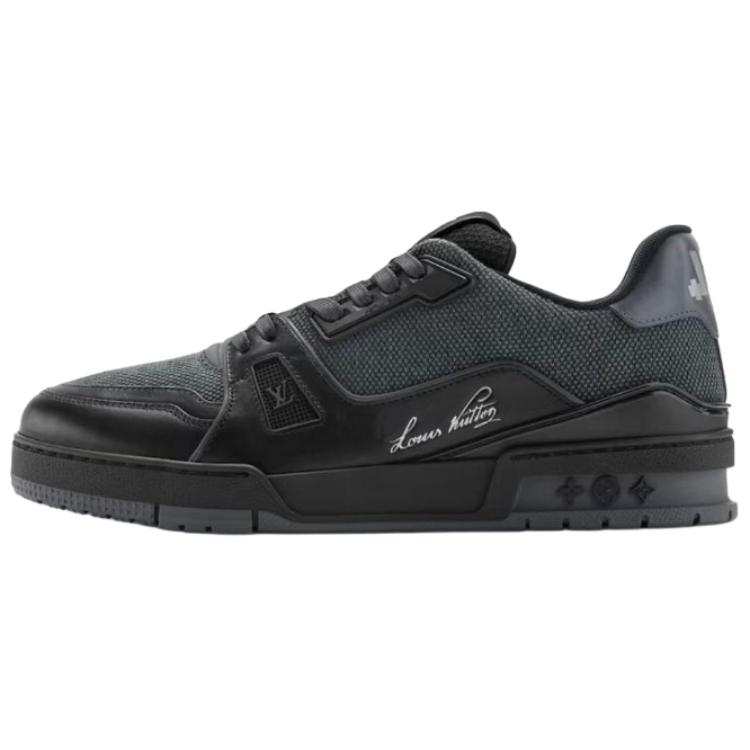 LOUIS VUITTON Trainer Low top Skateboard Shoes Men's Black
