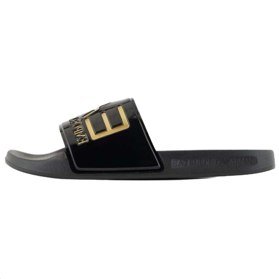 EMPORIO ARMANI EA7 Slide Slippers Unisex Black & Gold
