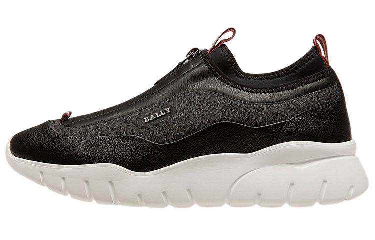 BALLY Leather Cushioning Slip Resistant Abrasion Resistant Low top Casual Shoes Men's Black