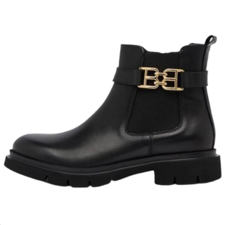 BALLY B Chain Cow Leather Short Chelsea Boots Men's Black
