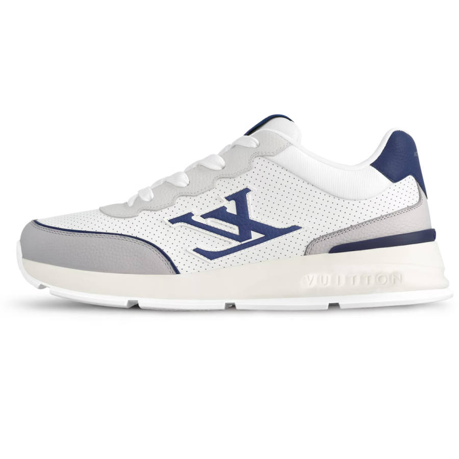 LOUIS VUITTON Classic Cow Leather Low top Casual Shoes Men's Sea Blue