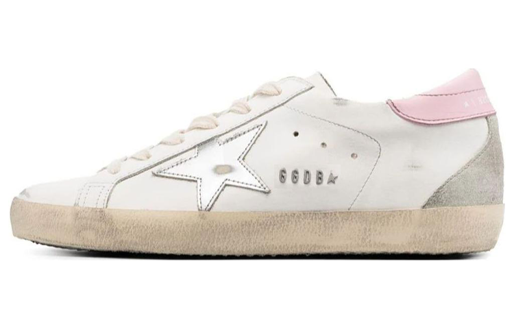 Golden Goose Super Star Cow Leather Low top Skateboard Shoes Women's Ecru Distressed