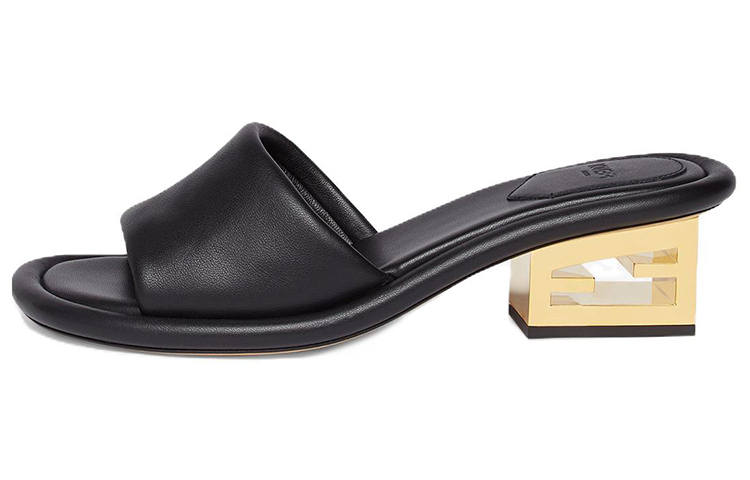 FENDI Ff Baguette Motif Wide Band Slides Women's