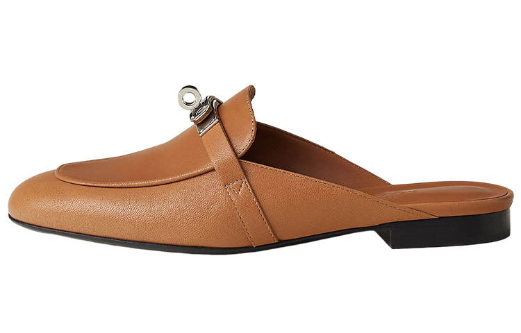 HERMES HERMES Oz Closed Toe Slippers Women's Brown