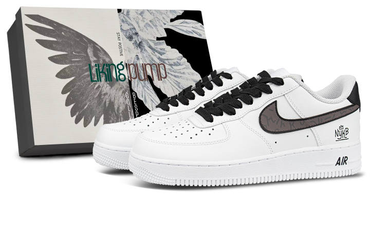 Nike Nike Leather Maillard Style Coverage Low top Skateboard Shoes Unisex White Brown