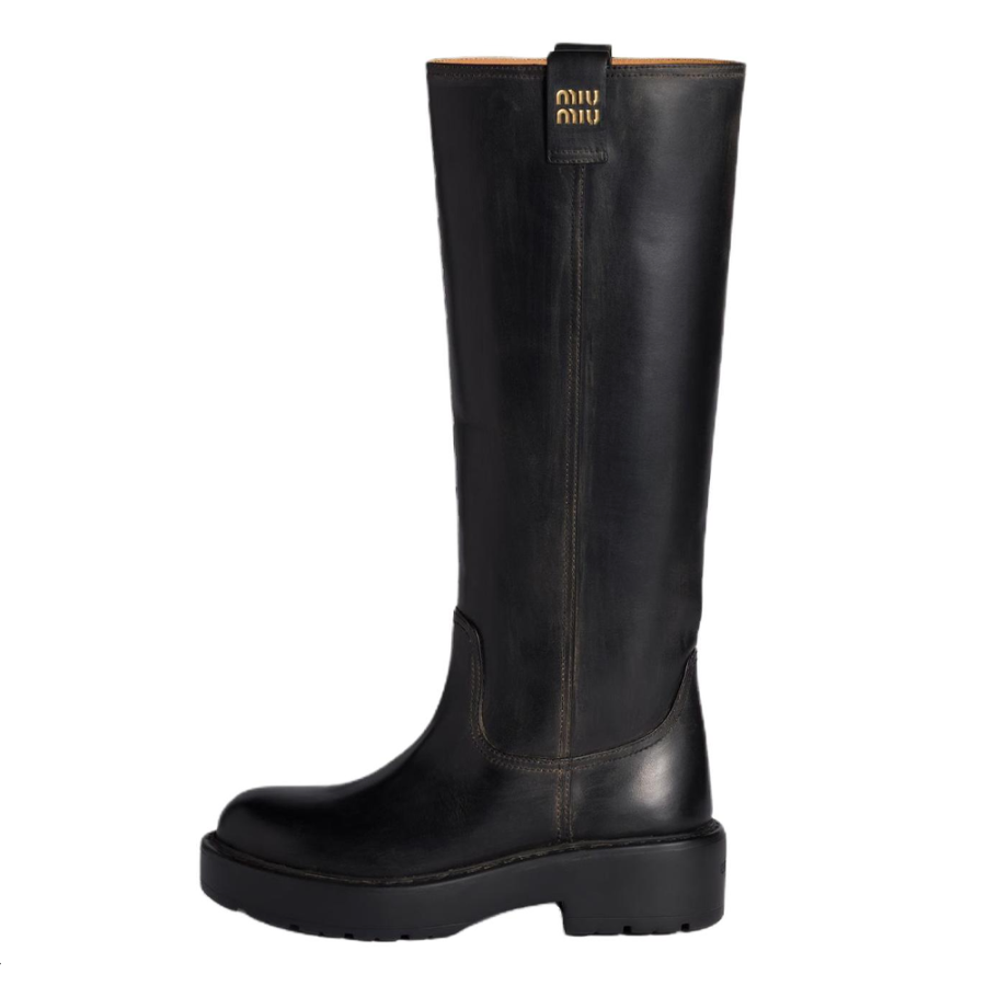 MIU MIU Knee high Boots 5.5cm Women's Black