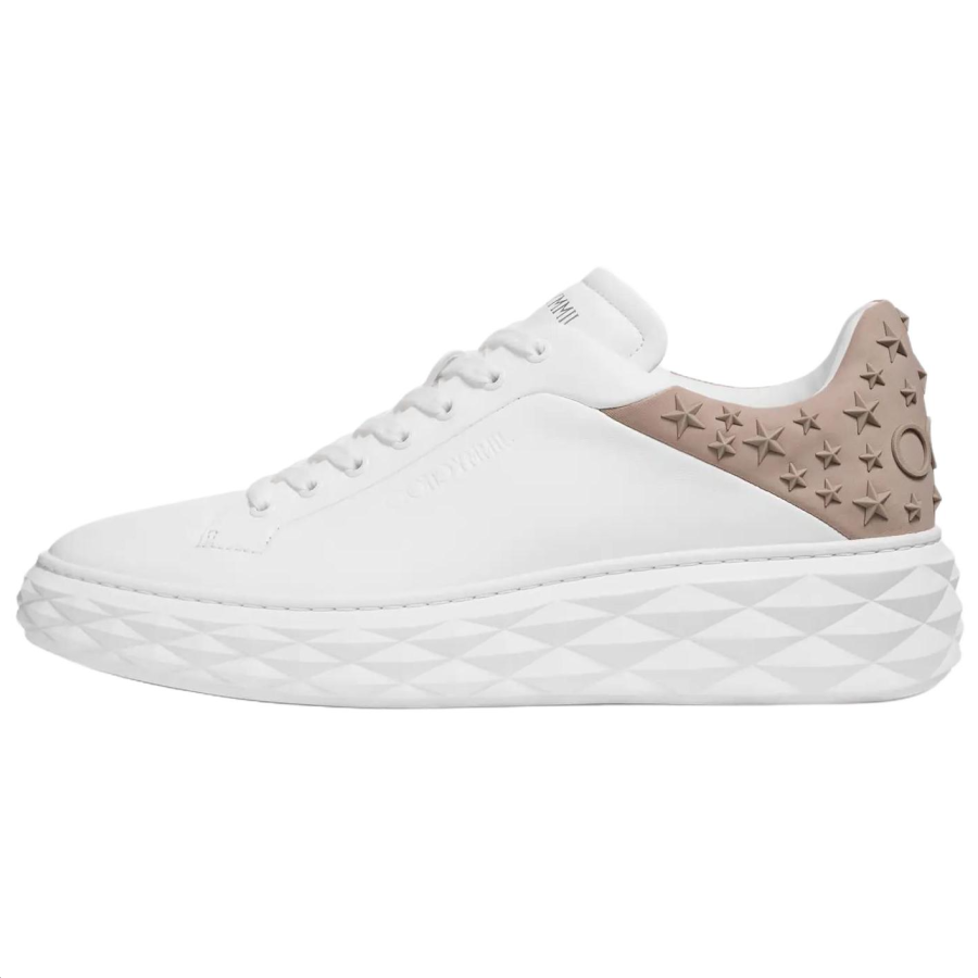 Jimmy Choo DIAMOND MAXI/M II Leather Low top Casual Shoes Men's White