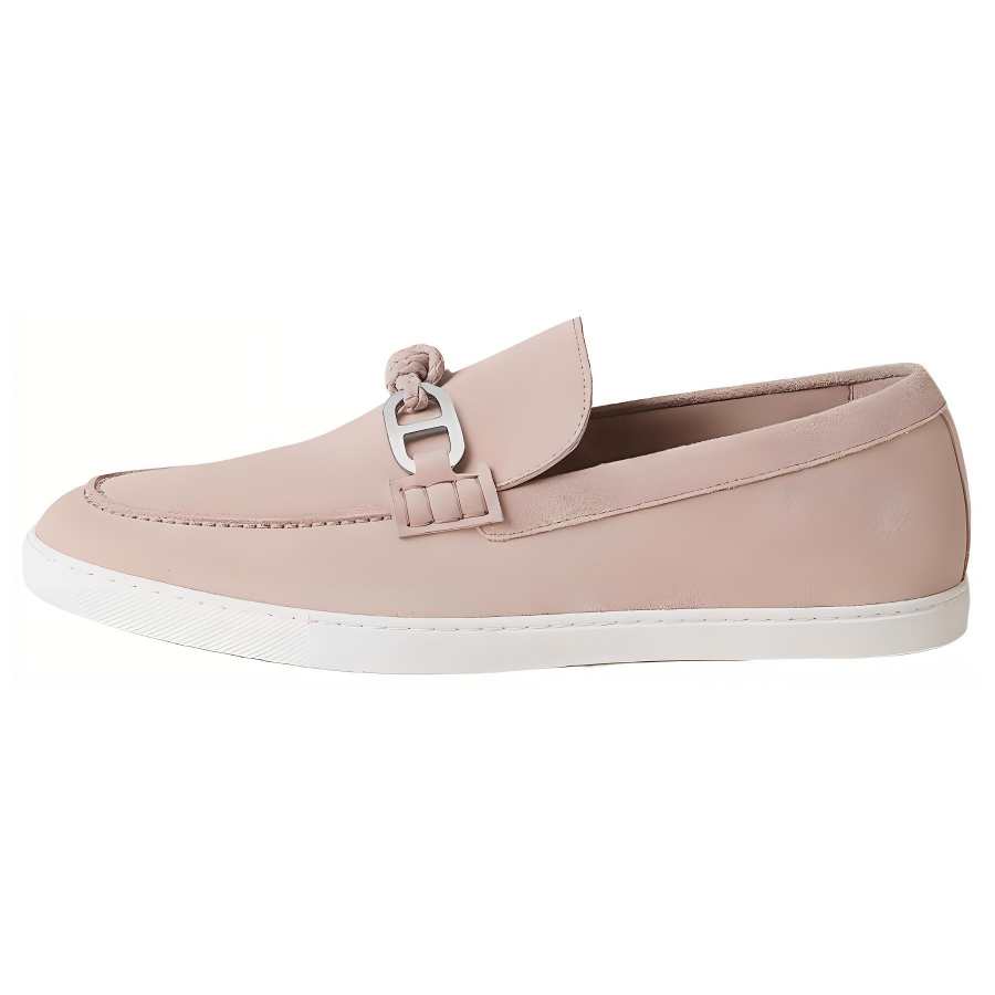 HERMES HERMES Ignacio Cow Leather Loafers Men's Pink