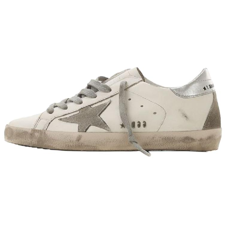 Golden Goose Super Star Leather Low top Stylish Skateboarding Shoes Women's White Gray