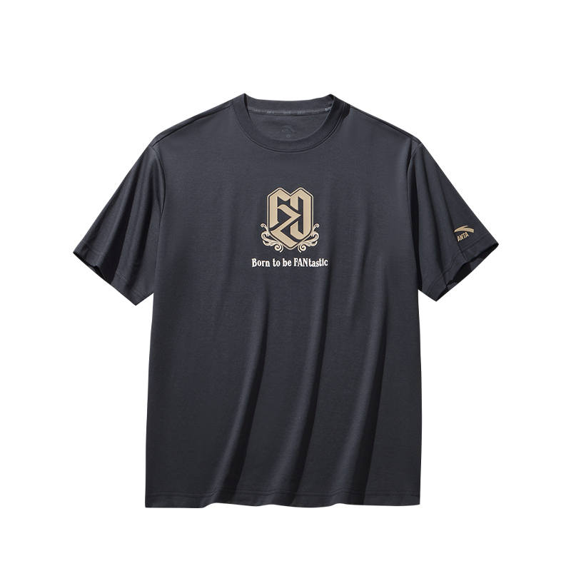 ANTA T Shirts Unisex Wax Gray Crew Neck Moderate