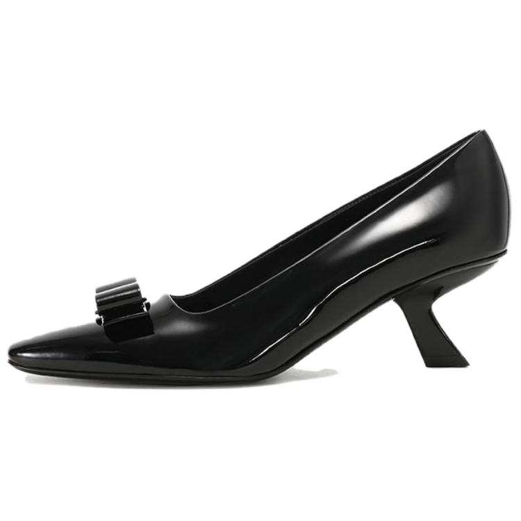 FERRAGAMO Leather Slim Heel High Heels 5.5cm Women's Black
