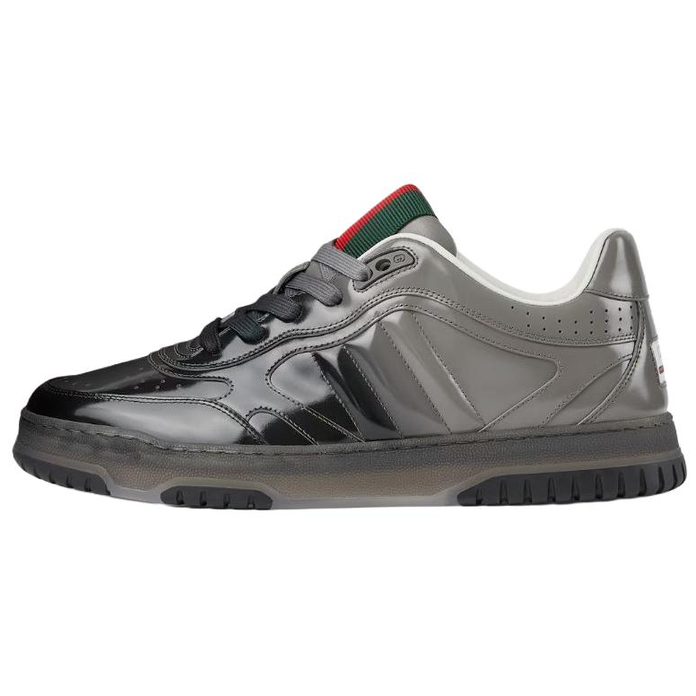 GUCCI Re Web Low top Skateboard Shoes Men's Gray