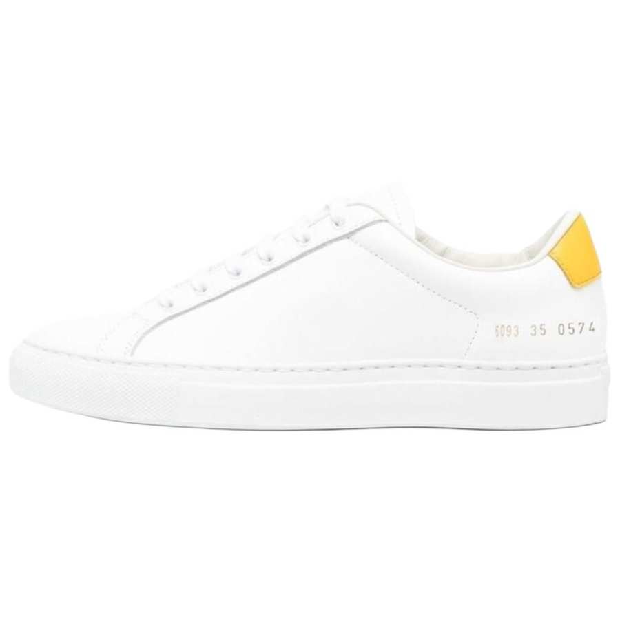 COMMON PROJECTS COMMON PROJECTS Lace Up Low top Stylish Skateboarding Shoes Women's White Yellow