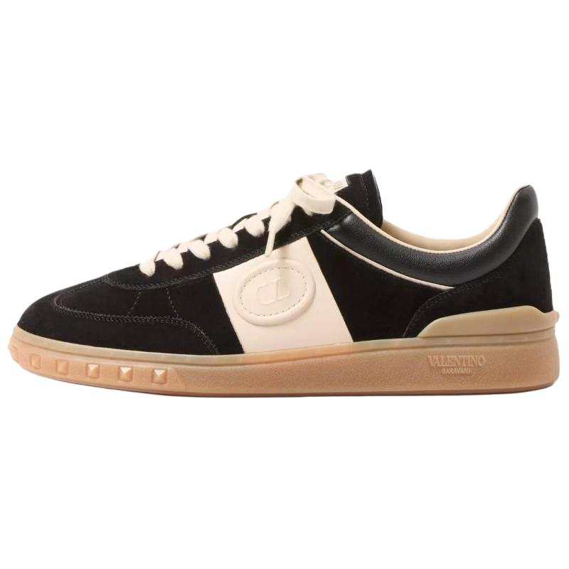 Valentino UPVILLAGE Split Cow Leather, Leather Low top Skateboard Shoes Men's Black